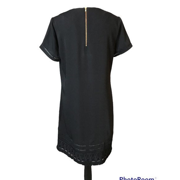 Cynthia Rowley Black Dress with Lace and Fringe Detail at Hem, Size 8 - Picture 2 of 5